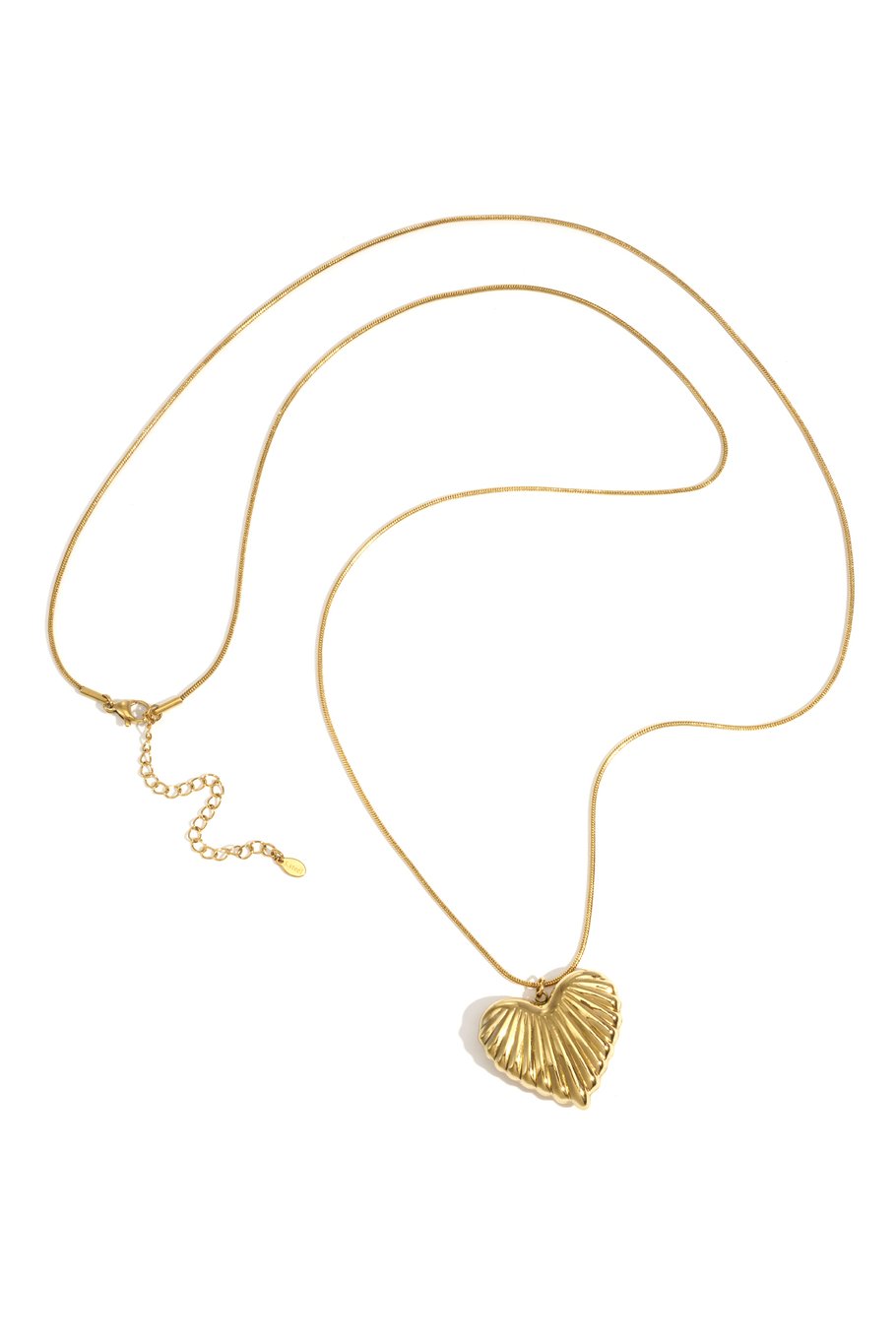 Lange hart ketting structured goud