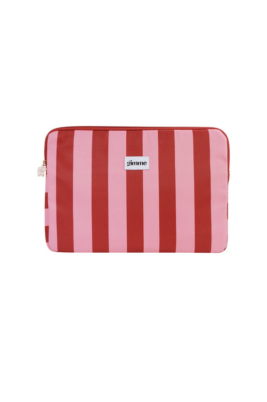 Laptop hoes streep rood/roze
