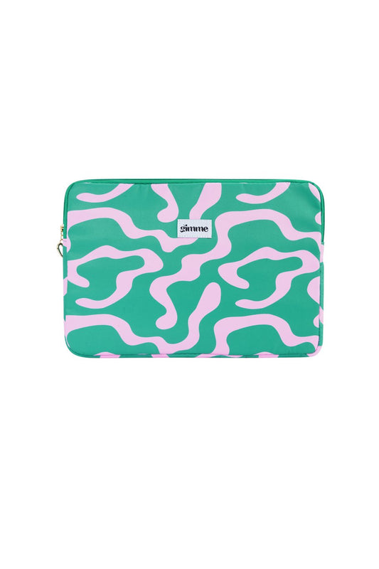 Laptop hoes groen/lila
