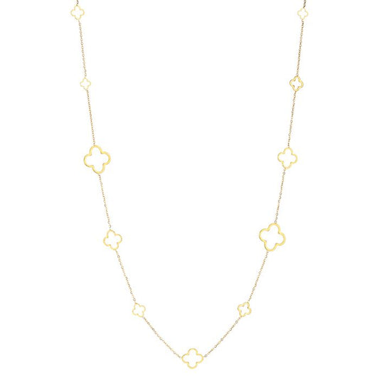 Lange klaver ketting goud