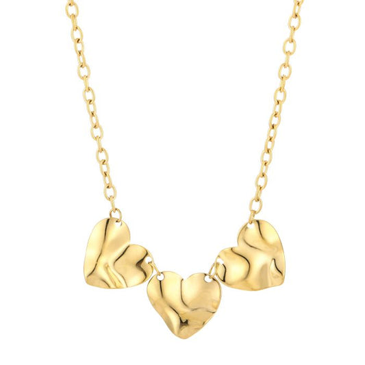 Chunky hart ketting goud