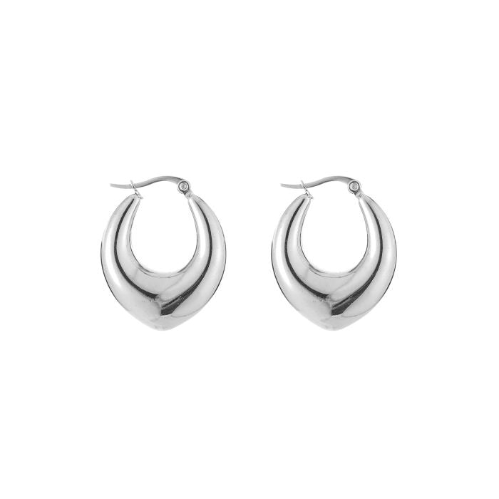 Oval hoops zilver