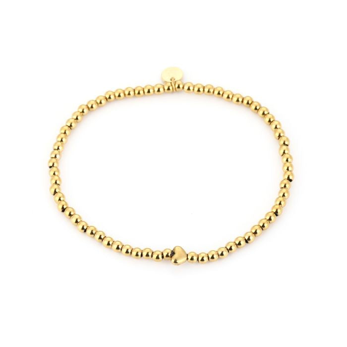 Kleine balletjes armband goud hartje