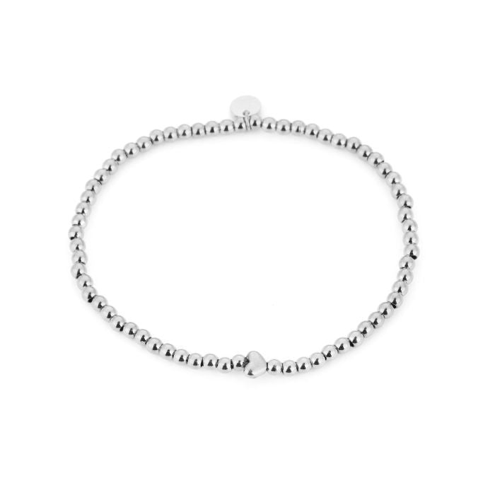 Kleine balletjes armband zilver hartje