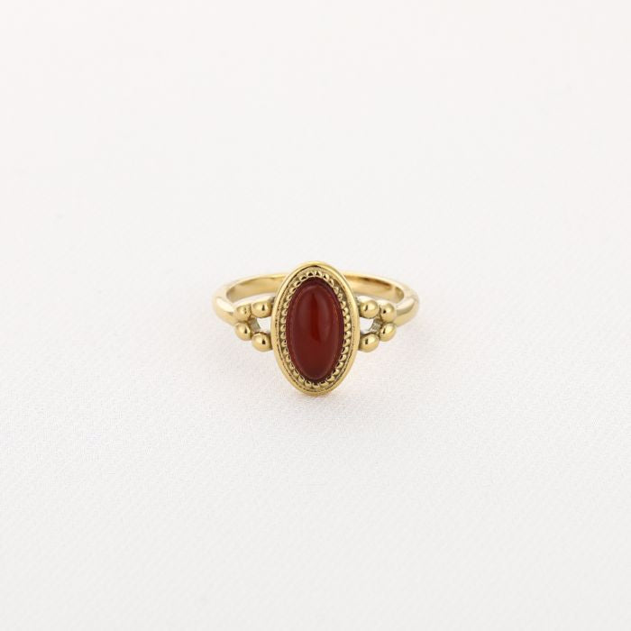 Ring deluxe oval goud burgundy