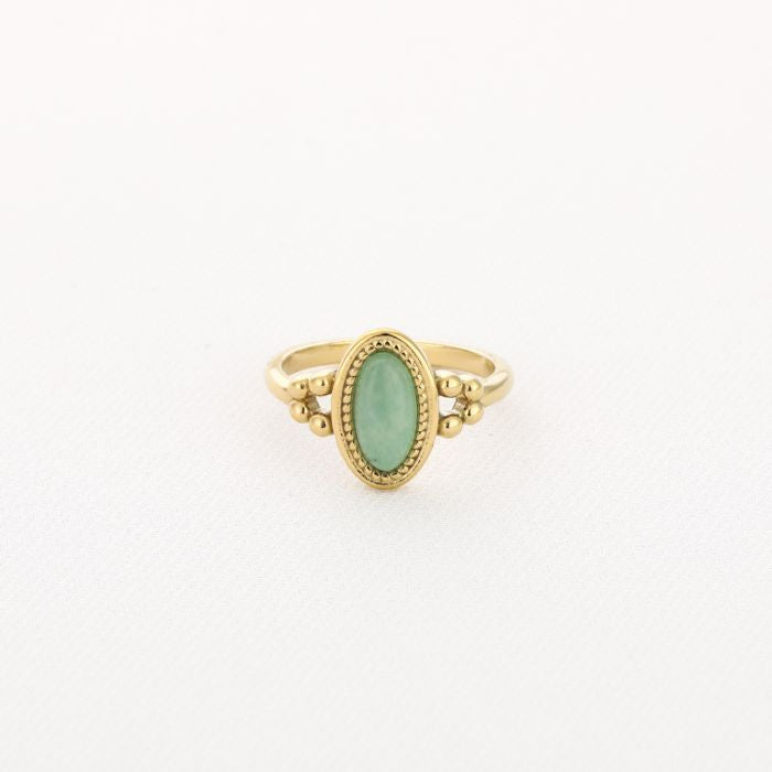 Ring deluxe oval goud groen