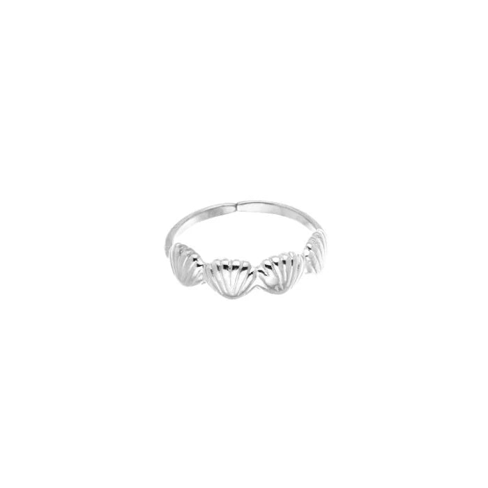 Mini schelpen ring zilver