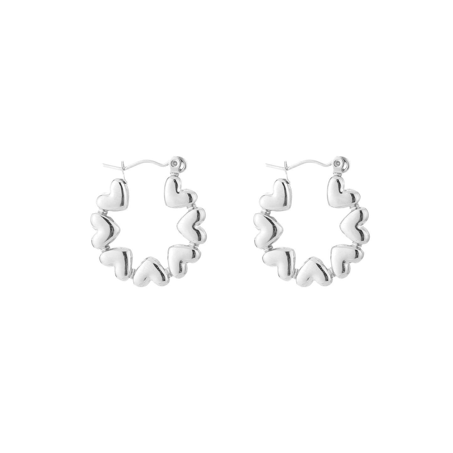 Hartjes hoops zilver