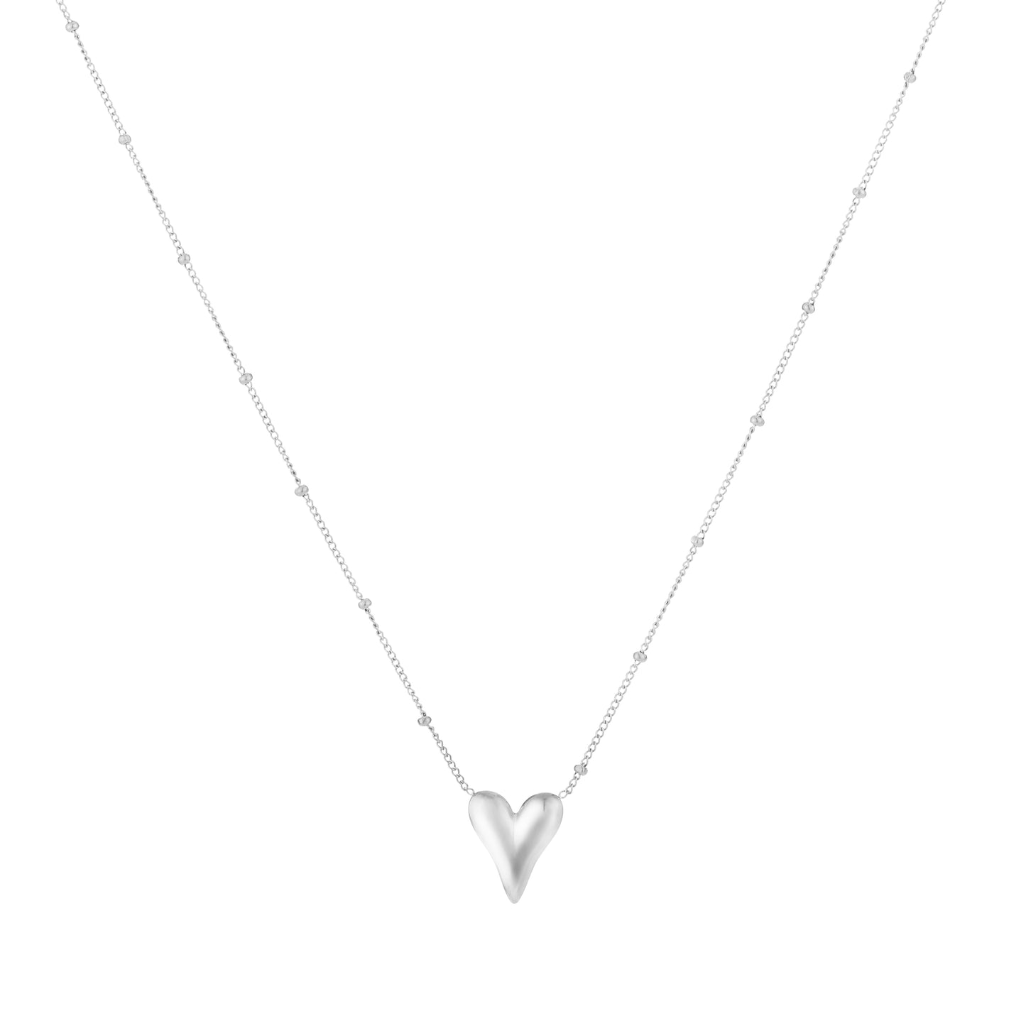 Hart ketting met bolletjes zilver 2.0