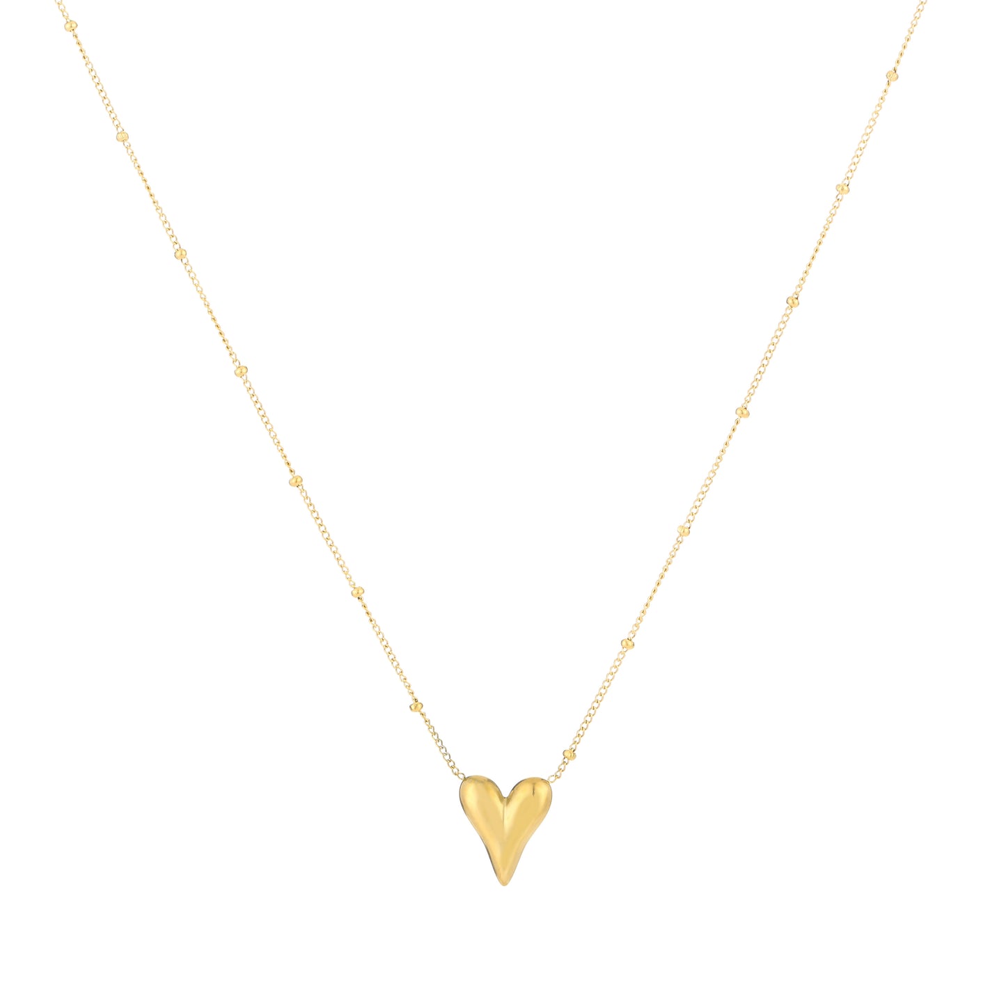 Hart ketting met bolletjes goud 2.0