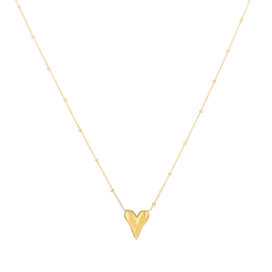 Hart ketting met bolletjes goud 2.0