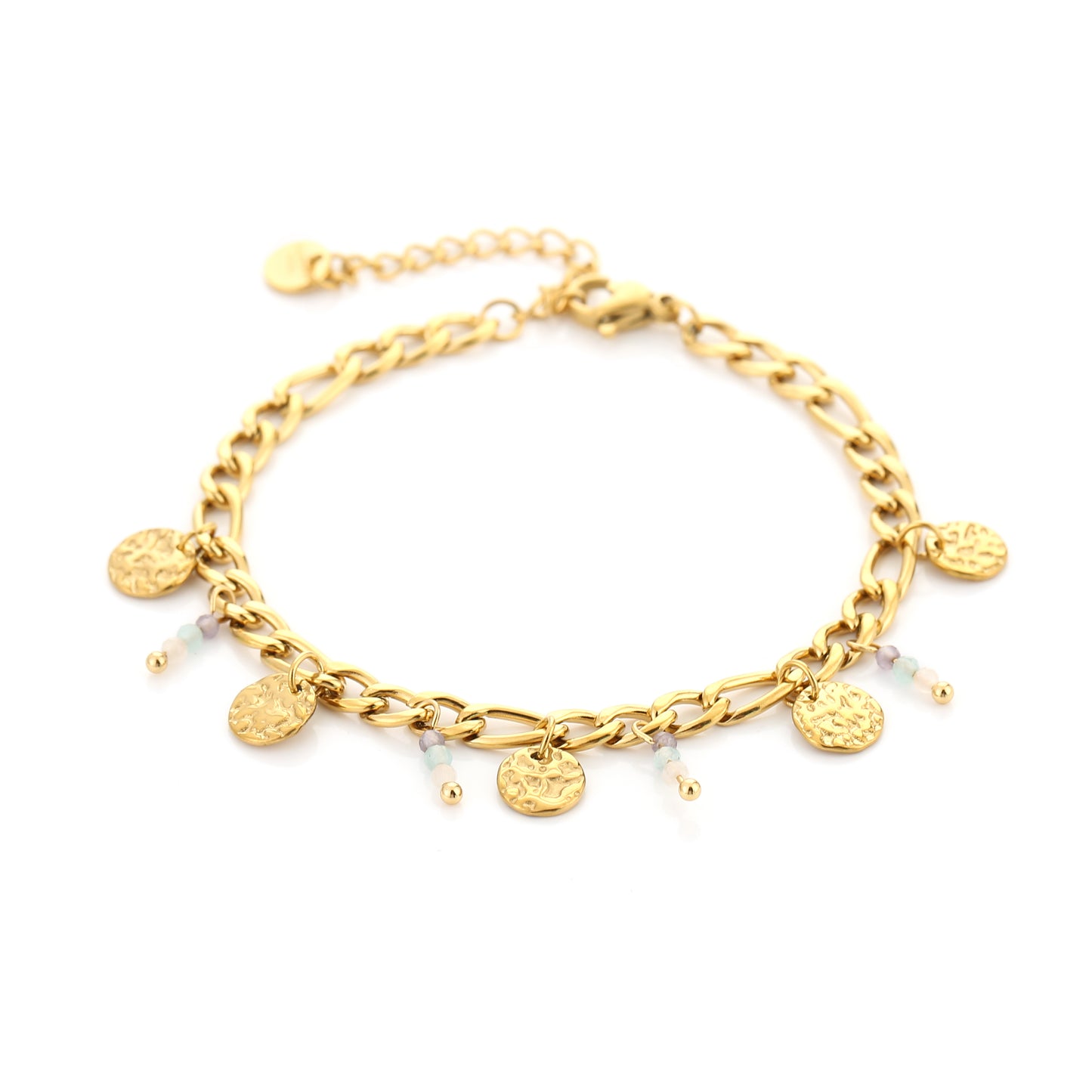 Muntjes en parels armband goud