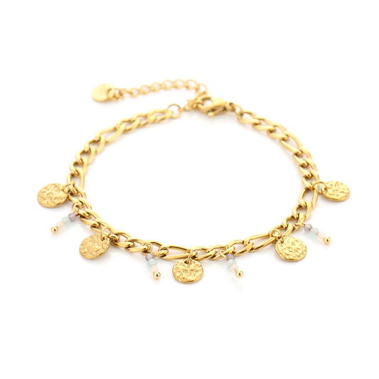 Muntjes en parels armband goud