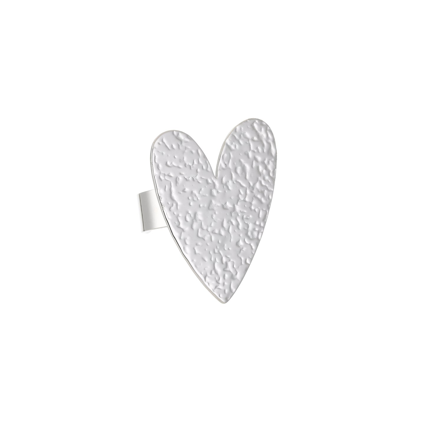 Big heart ring zilver