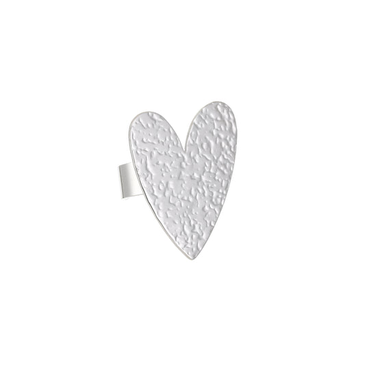 Big heart ring zilver