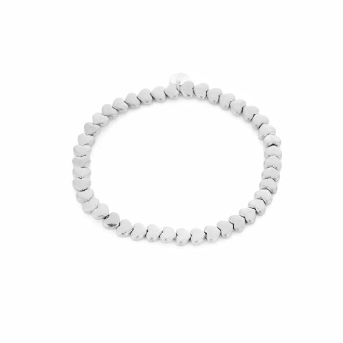 Hartjes armband zilver