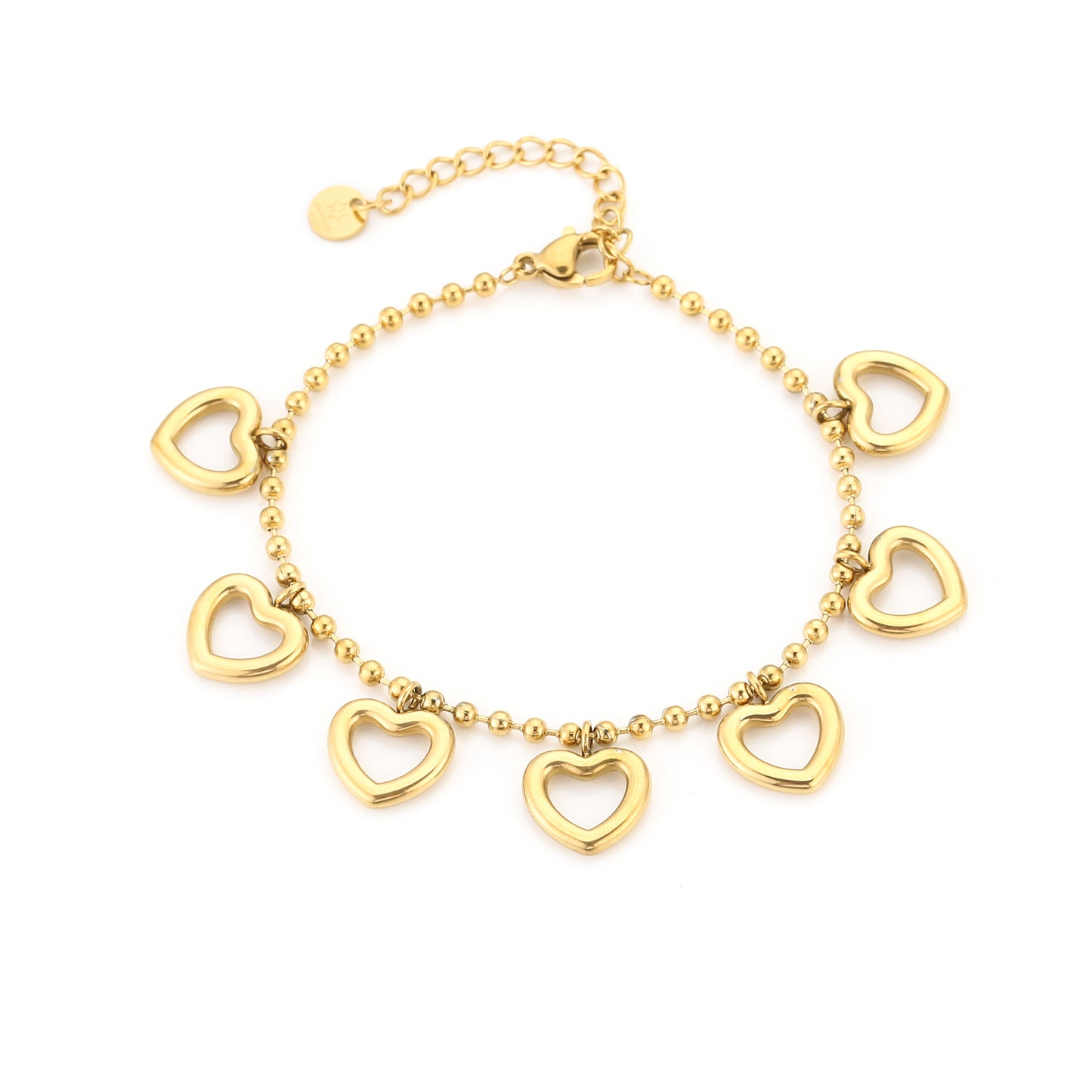 Open hartjes armband goud