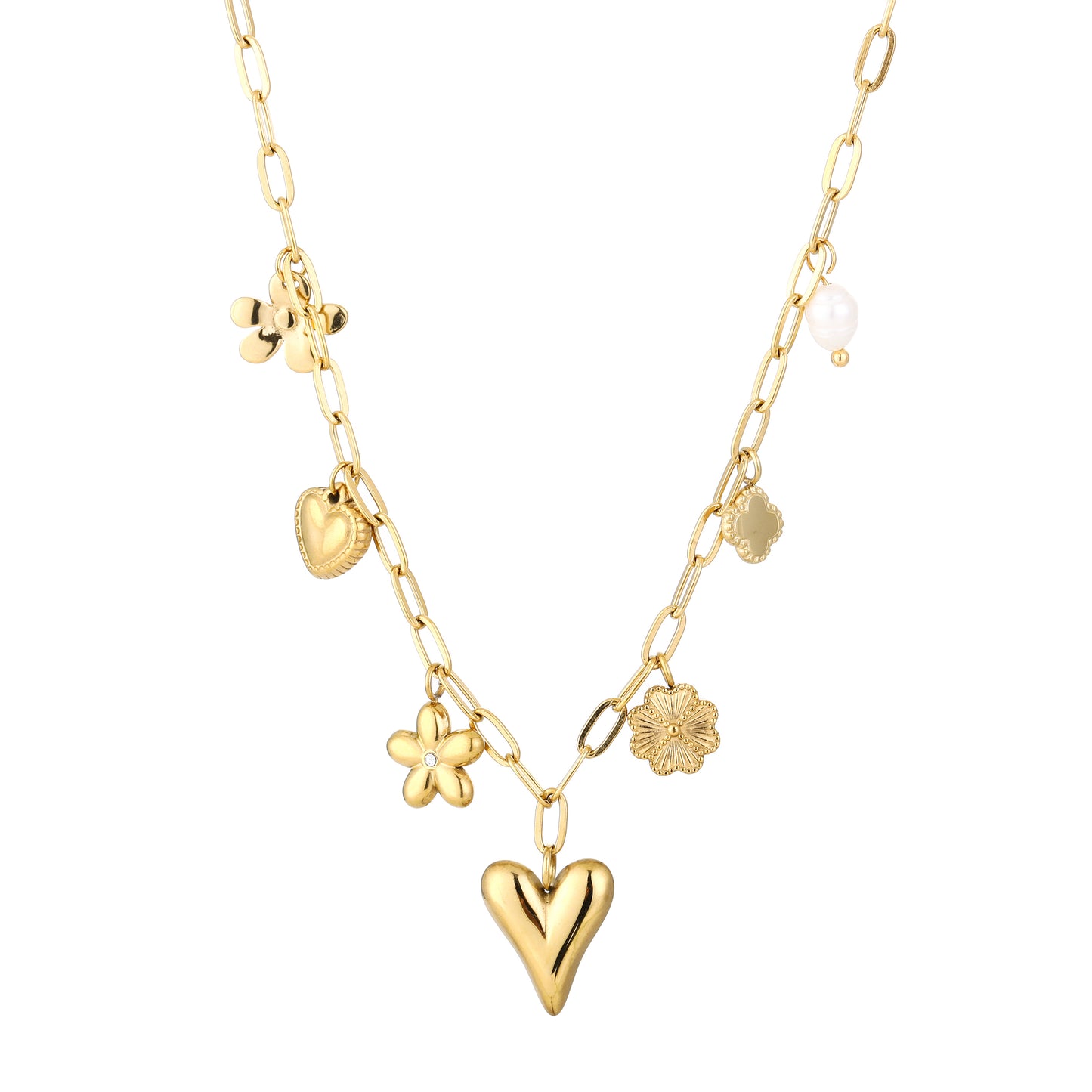 Spring bedel ketting goud