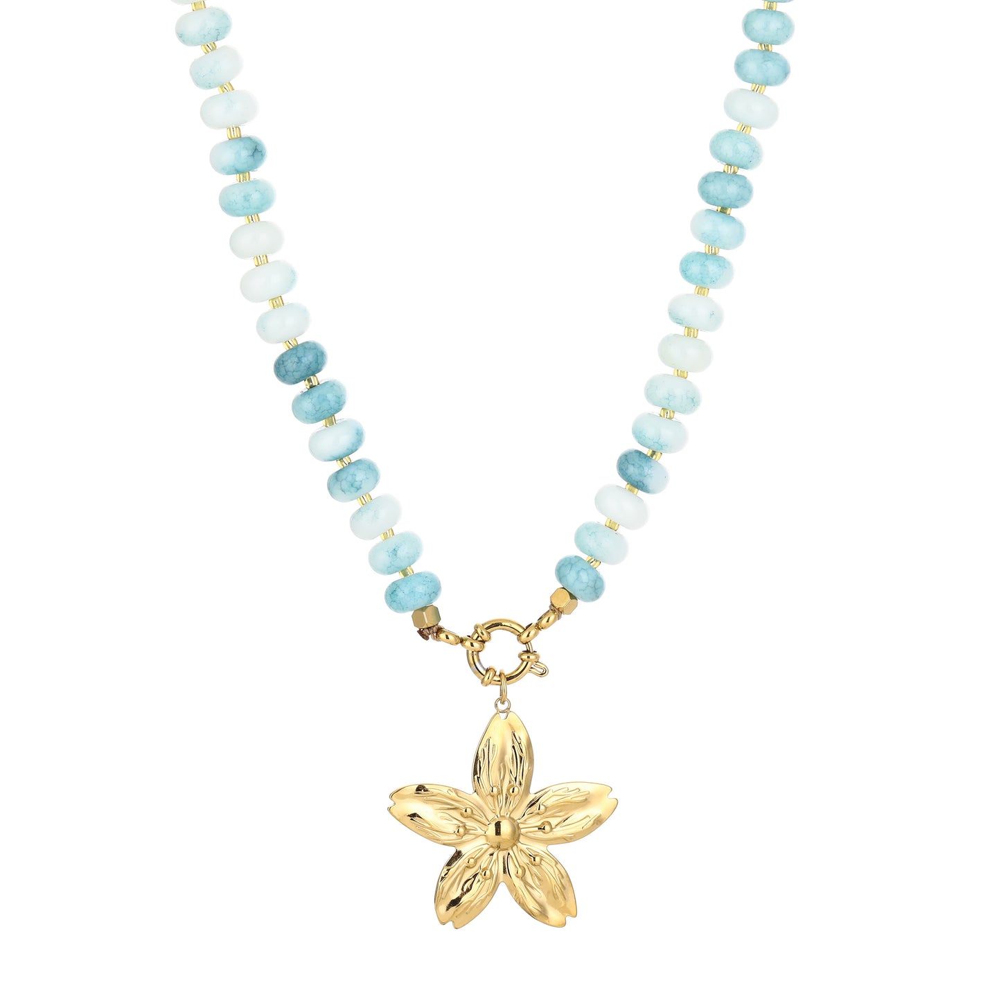 Floral ketting blauw