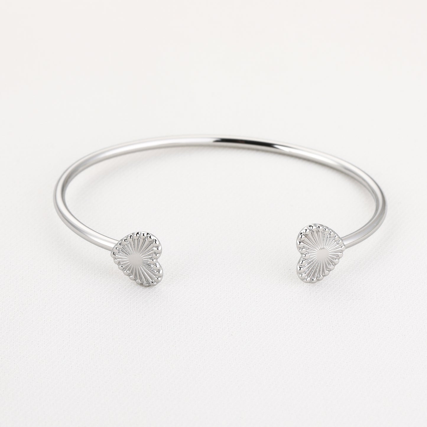 2 hartjes bangle zilver