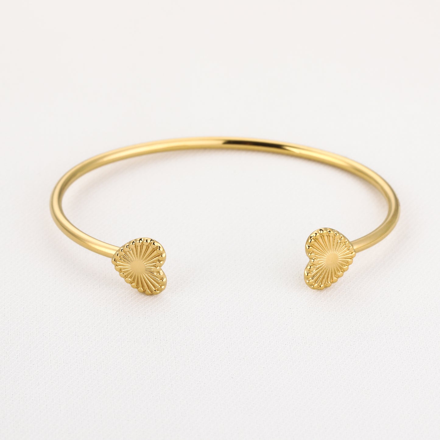 2 hartjes bangle goud