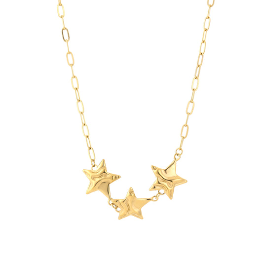 Triple stars ketting goud