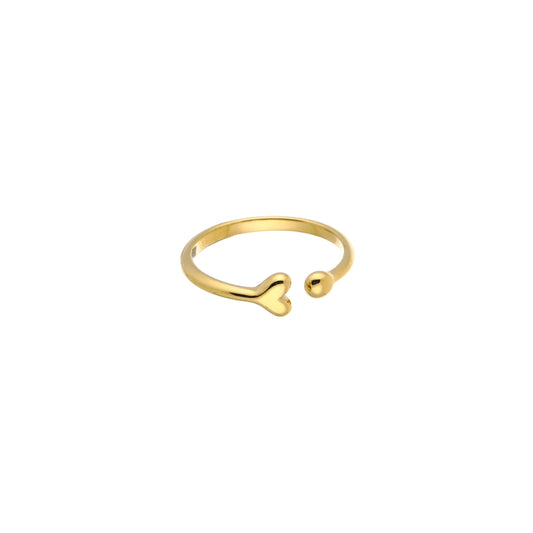 Mini heart ring goud
