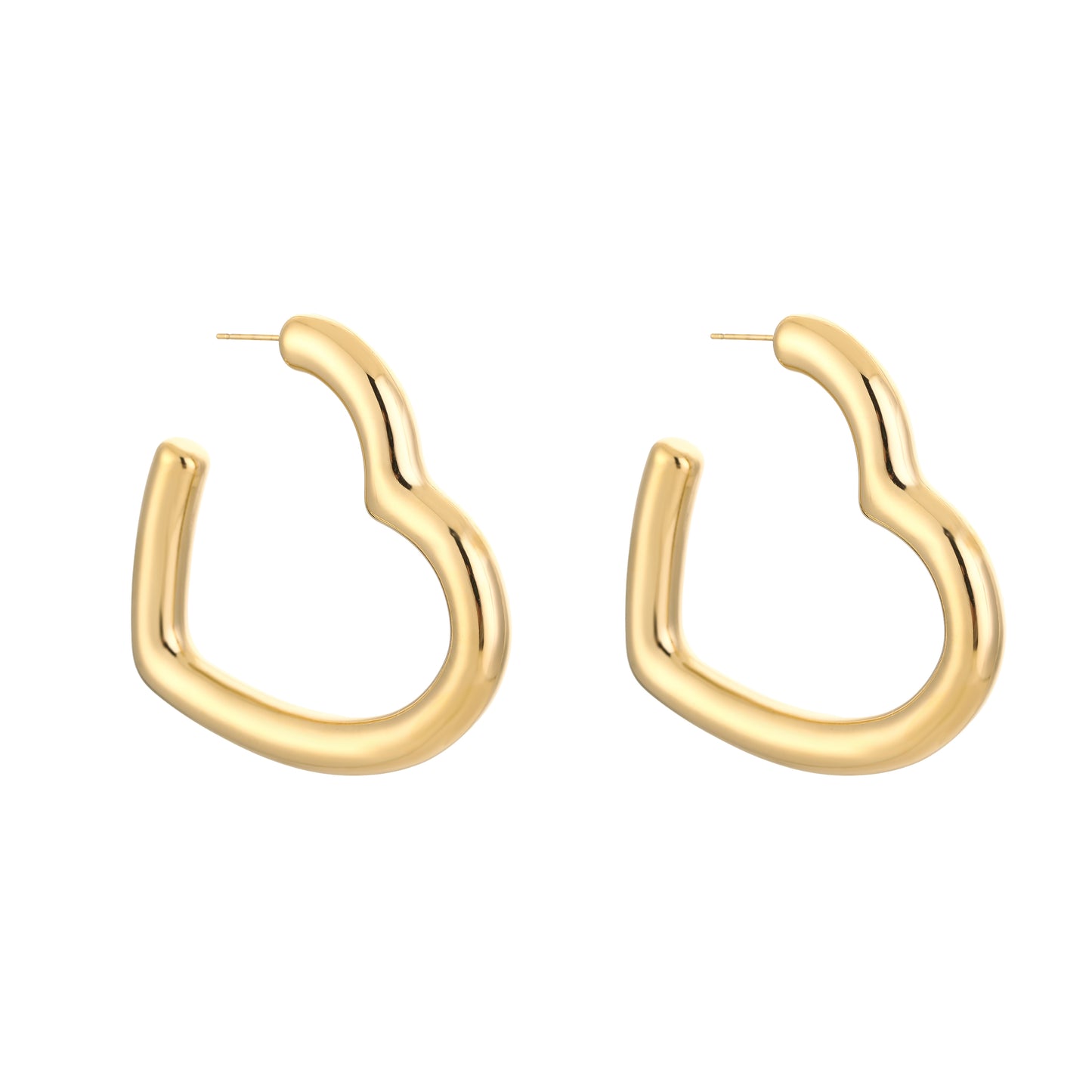 Grote hart oorbellen goud