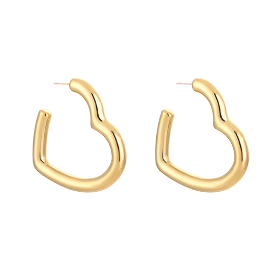 Grote hart oorbellen goud