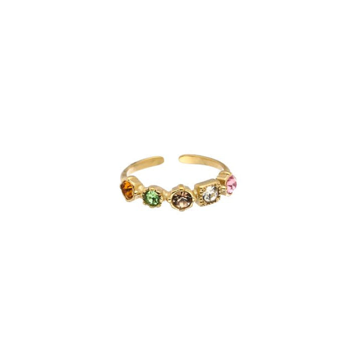 Ring colourful goud