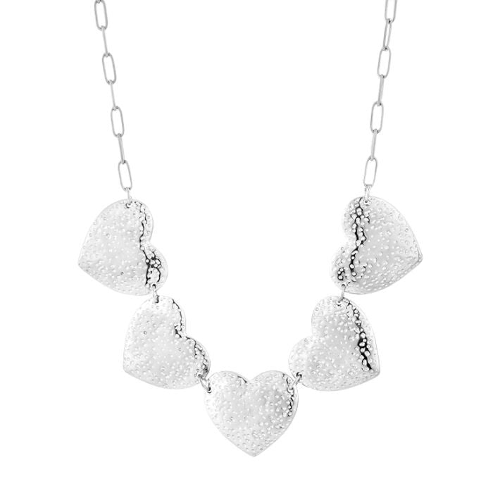 Big hearts ketting zilver