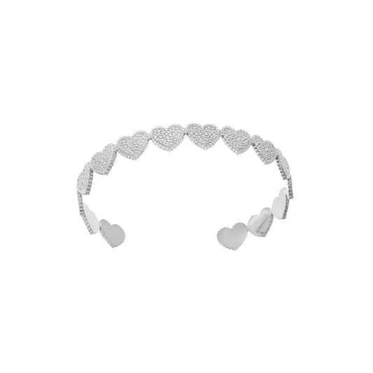 Bangle hartjes zilver