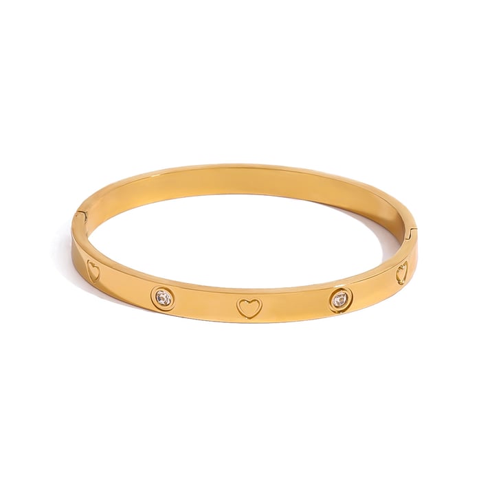 Spark heart bangle goud
