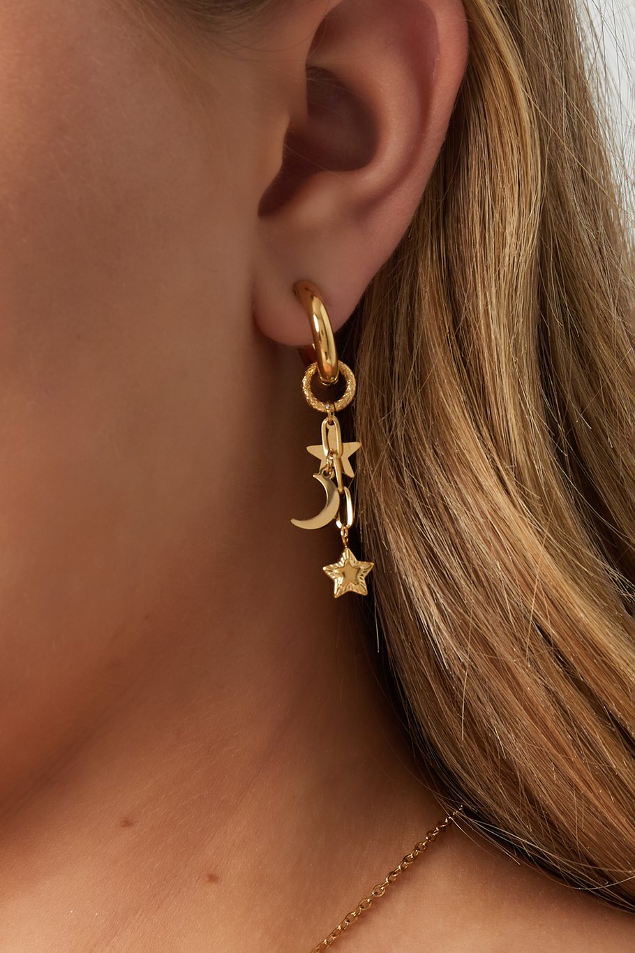 Oorbellen starry night goud