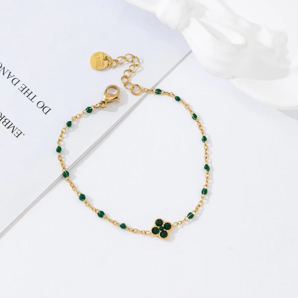 Armband klaver groen