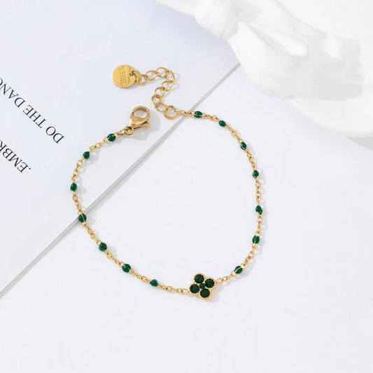 Armband klaver groen