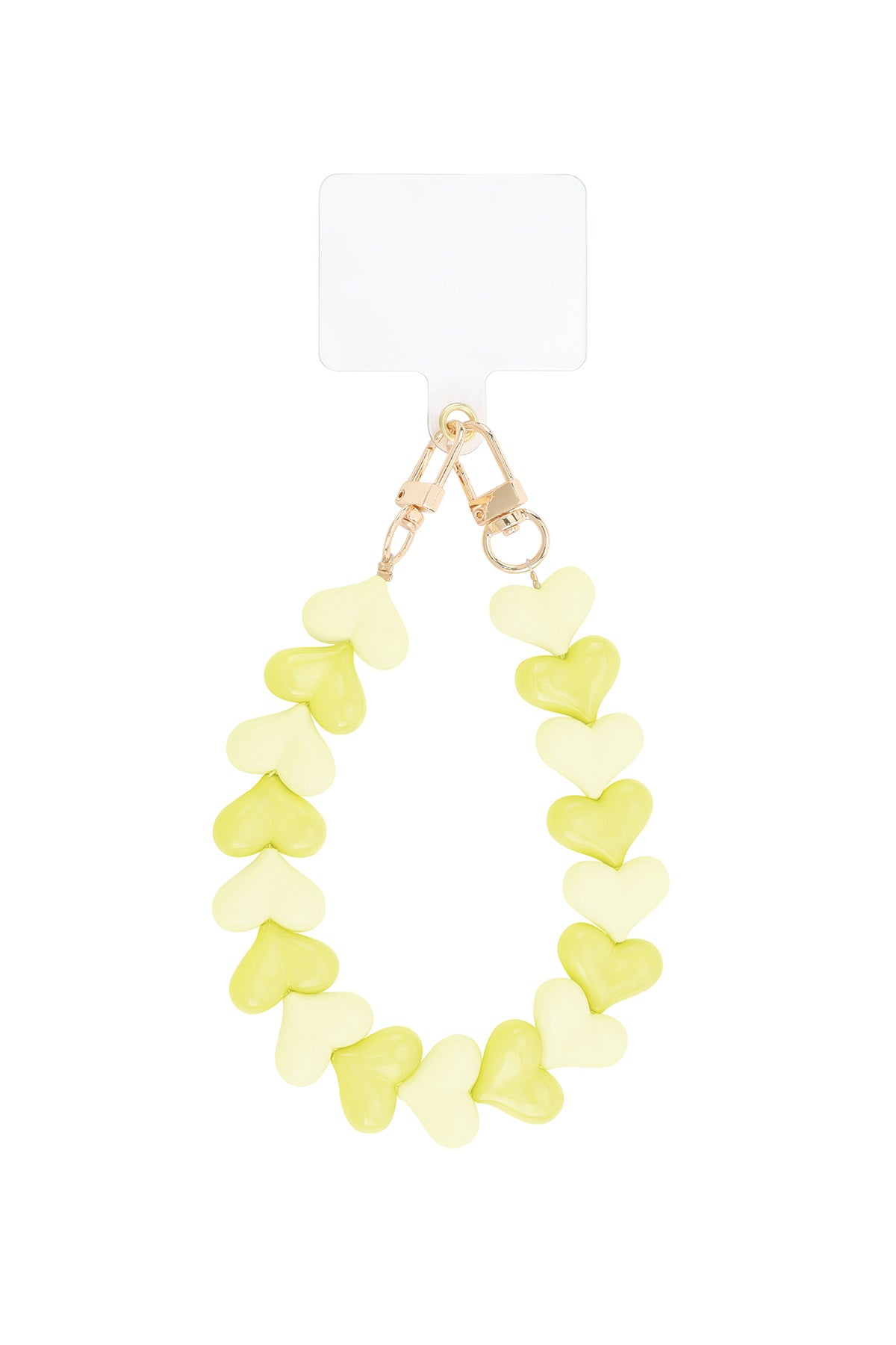 Telefoonkoord hartjes 2 kleuren geel