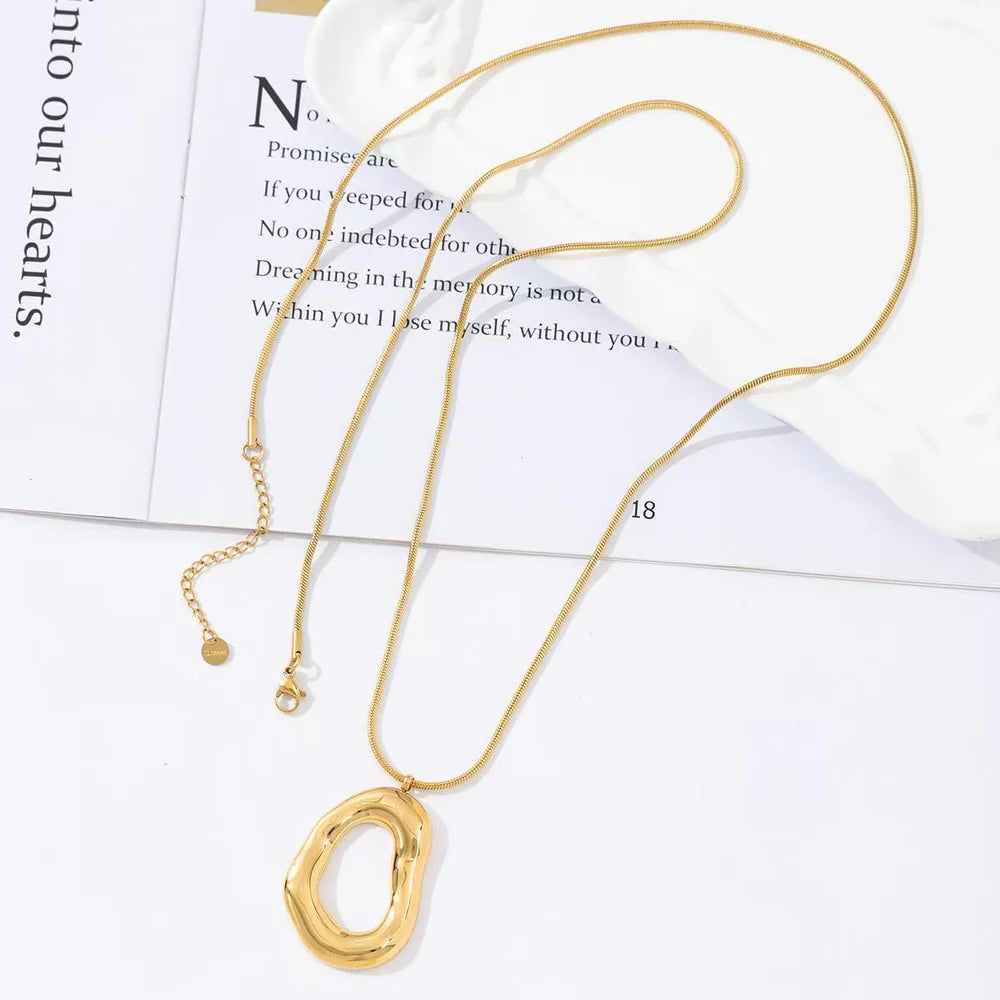 Lange ovaal ketting goud