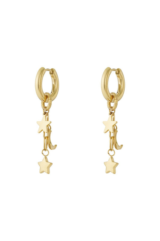 Oorbellen starry night goud
