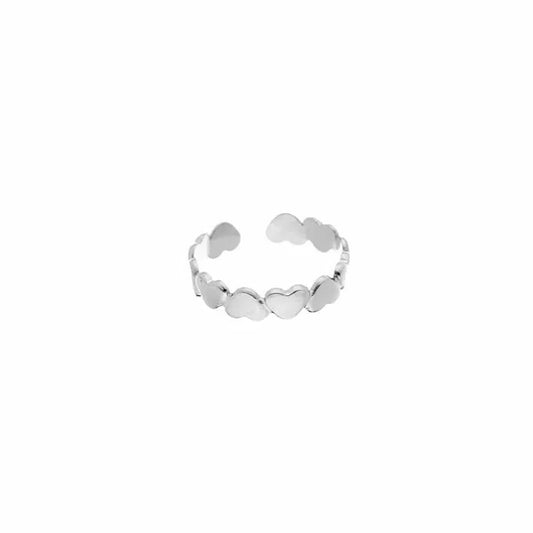Little hearts ring silver