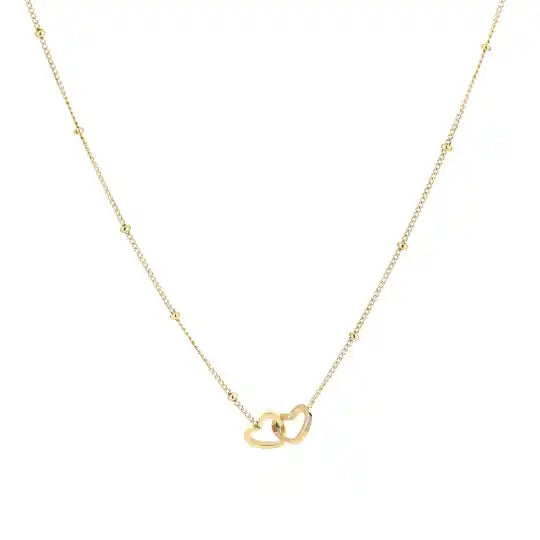 Two hearts necklace gold