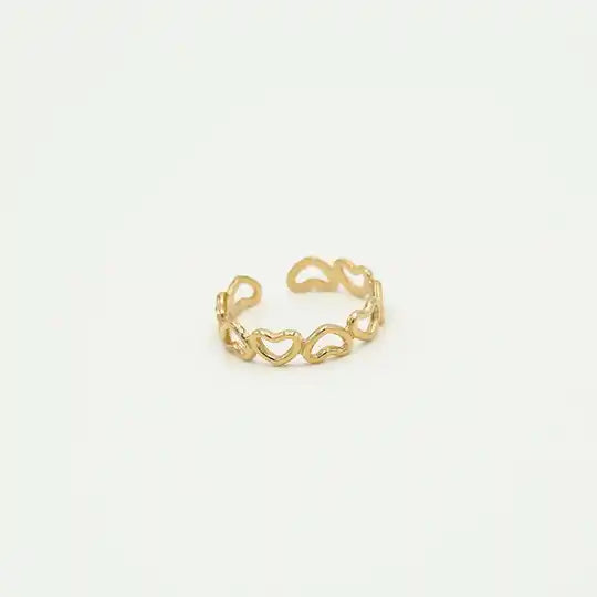 Open hearts ring gold