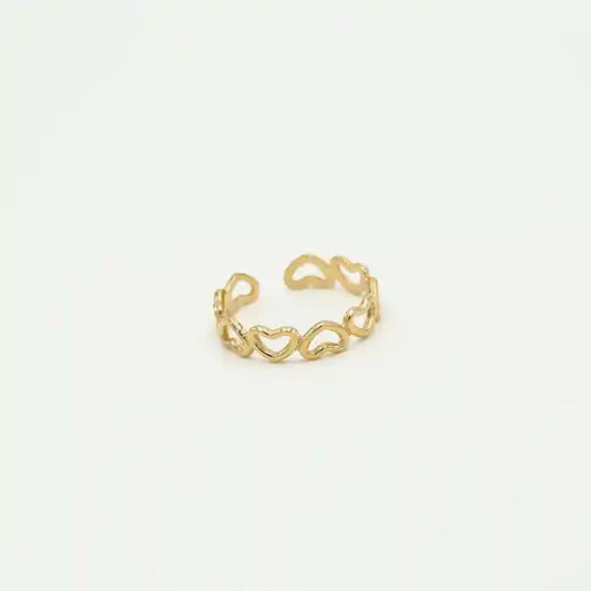 Open hearts ring gold