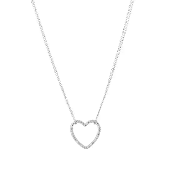 Hart ketting zilver