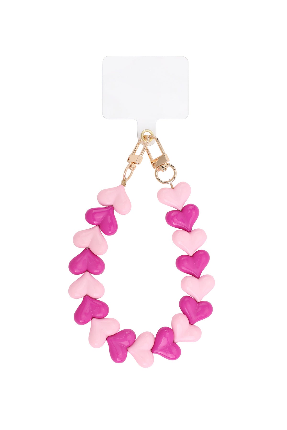 Telefoonkoord hartjes 2 kleuren roze
