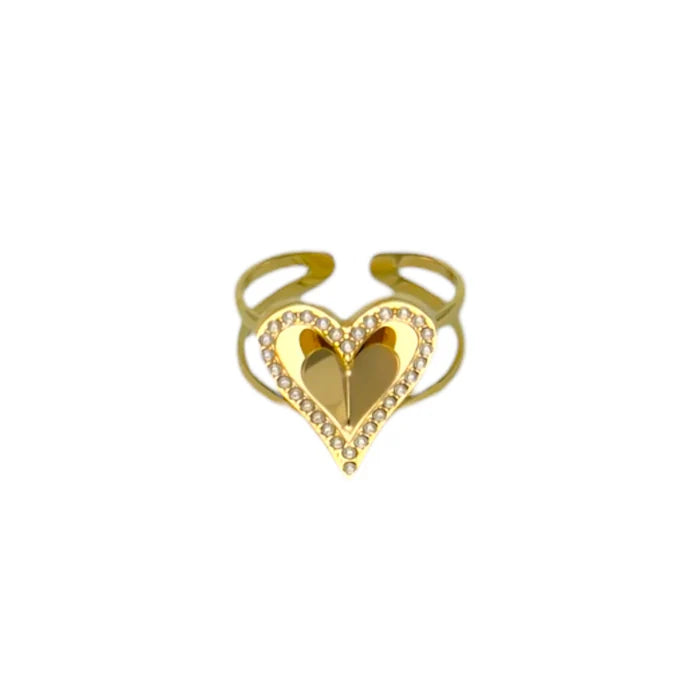 3d hart ring goud