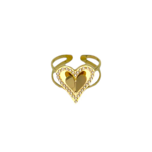 3d hart ring goud