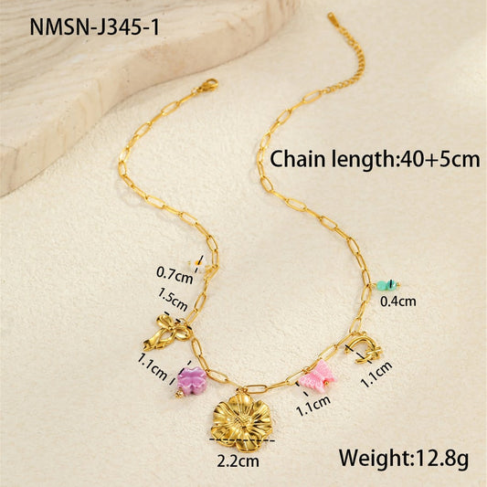 Bedelketting bloem goud