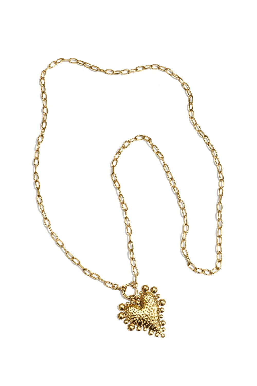 Lange ketting chunky hart goud
