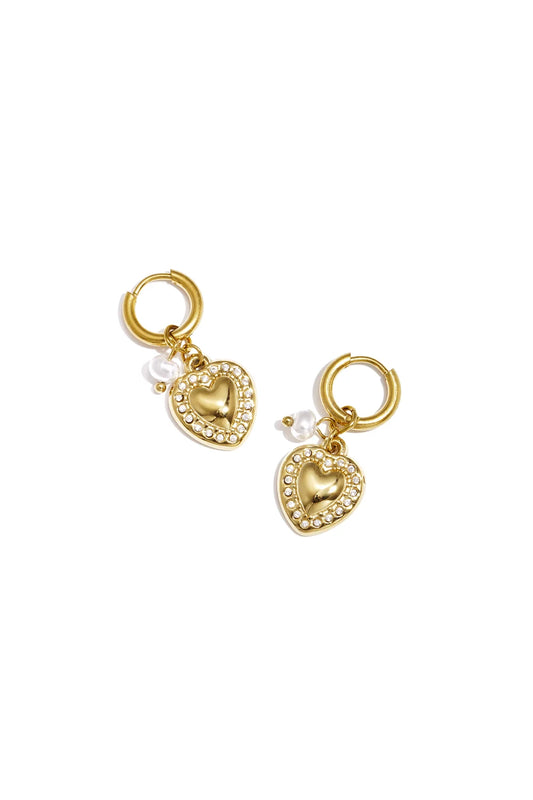 Oorbellen hartjes charm goud
